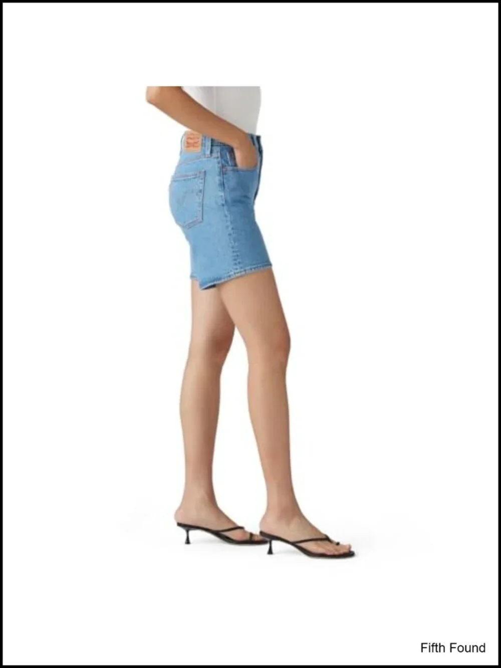 High Rise Jean Shorts with Stretch Cotton - 501 Mid-Thigh